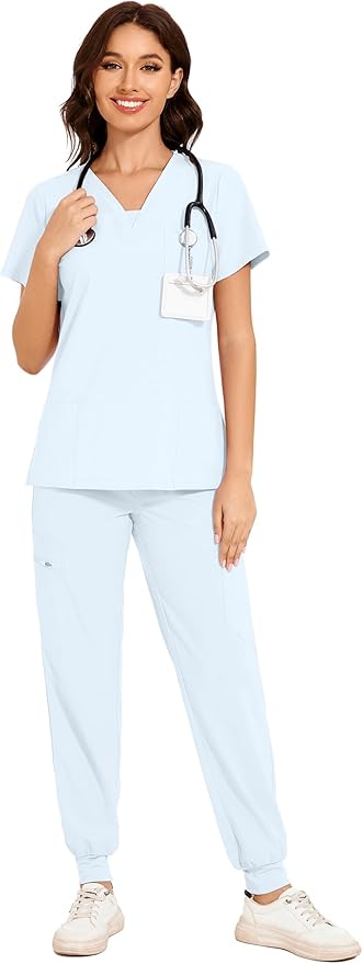 Custom Embroidered Women Scrubs Set