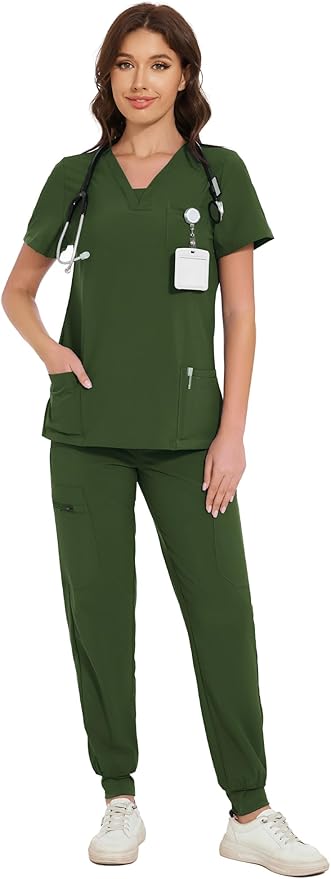 Custom Embroidered Women Scrubs Set