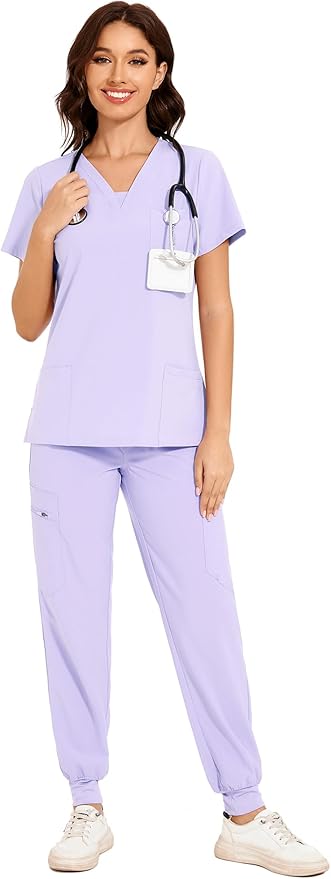 Custom Embroidered Women Scrubs Set