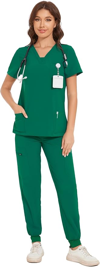 Custom Embroidered Women Scrubs Set