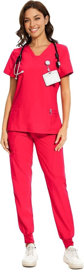 Custom Embroidered Women Scrubs Set