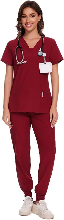 Custom Embroidered Women Scrubs Set