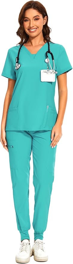 Custom Embroidered Women Scrubs Set