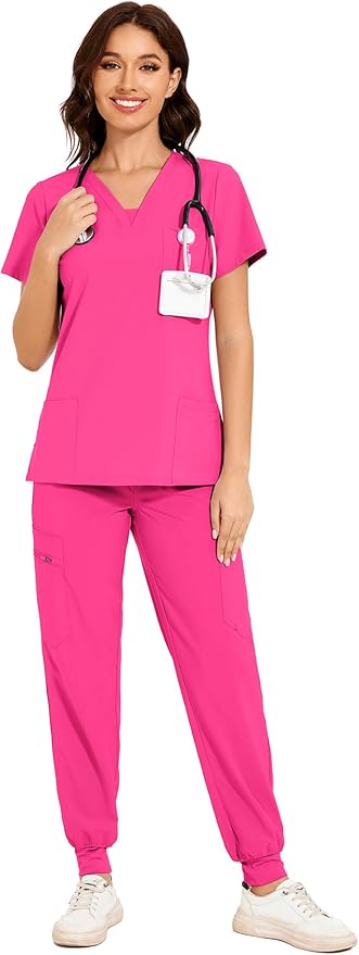 Custom Embroidered Women Scrubs Set