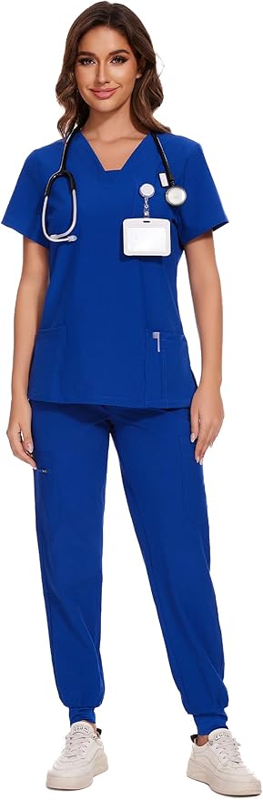Custom Embroidered Women Scrubs Set