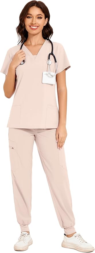 Custom Embroidered Women Scrubs Set