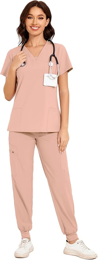Custom Embroidered Women Scrubs Set
