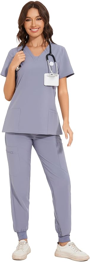 Custom Embroidered Women Scrubs Set