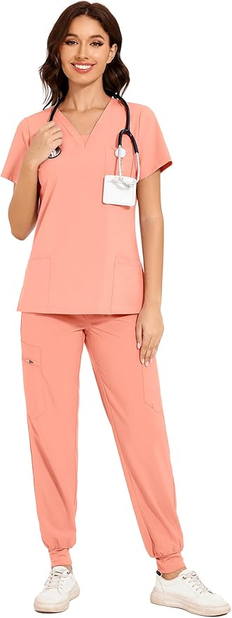 Custom Embroidered Women Scrubs Set