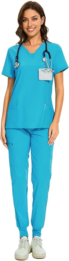 Custom Embroidered Women Scrubs Set