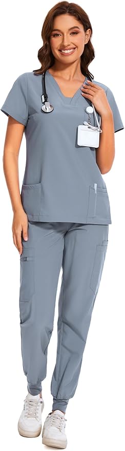 Custom Embroidered Women Scrubs Set