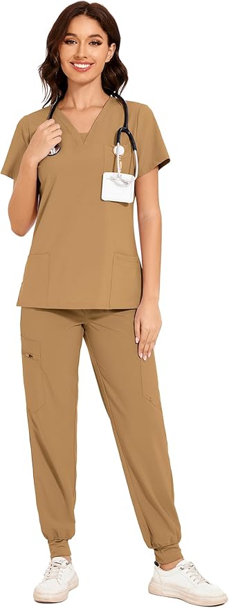 Custom Embroidered Women Scrubs Set