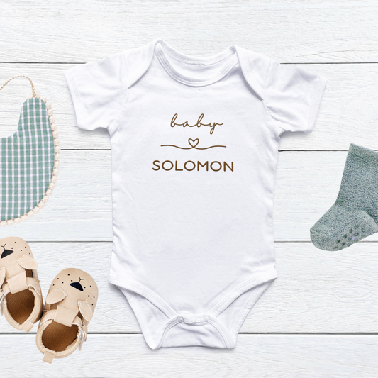 Custom Embroidered Personalized Baby Girl, Boy, Custom Natural Baby Name, Unique Girl Boy Bodysuit